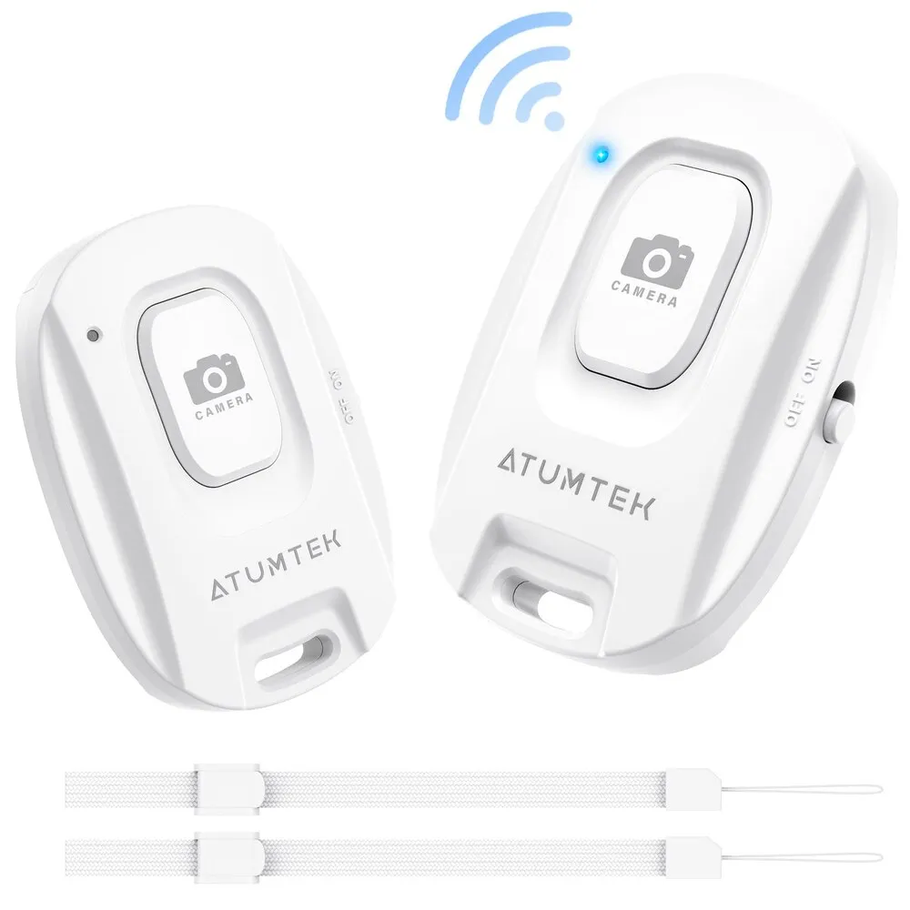 ATUMTEK Bluetooth Camera Remote (2-pack, black + white)