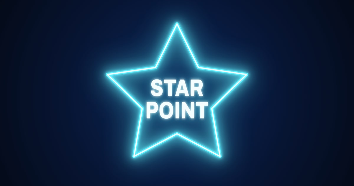 A neon star outline with the words STAR POINT inside